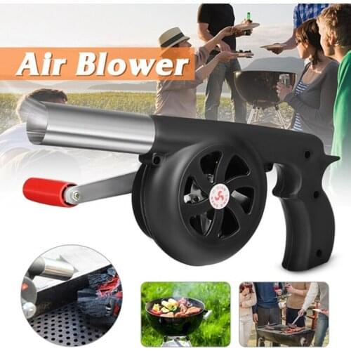 Promotion! Outdoor Cooking BBQ Fan Air Blower For Barbecue Fire Bellows Hand Crank Tool for Picnic Camping stove accessories