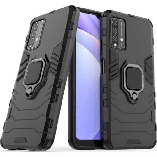 ShockProof Armour Case for Xiaomi Redmi 9T Case TPU Frame PC Back Cover For Xiaomi Redmi 9T Kickstand Drop Protection Phone Cell