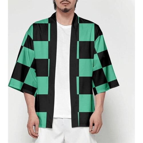 Plus Size Loose Japanese Samurai Cartoons Cardigan Women Men Harajuku Kimono Cosplay Tops Blouse Yukata Clothing