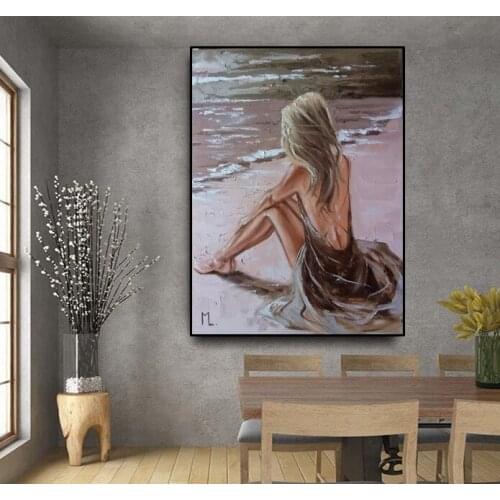 Hand Painted Great Artwork Elegant Girl Worth Keeping Thickness Oil Painting On Canvas For Wall Decoration