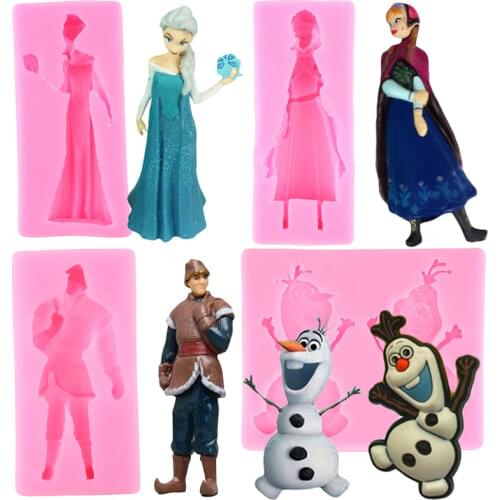 Disney Frozen Silicone Mold Princess Elsa Keychain Epoxy Resin Molds Candy Chocolate Gumpaste Fondant Cake Decorating Tools