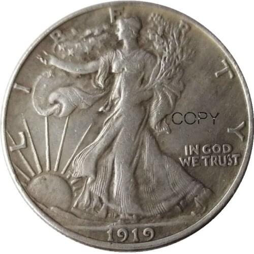 US 1919 1920 1921 1923 P/D/S Walking Liberty Half Dollar Silver Plated Copy Coins Diameter 30.6mm