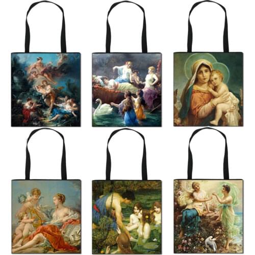 Vintage Fantasy Fairy Painting Totes Bag Women Handbag Ladies Canvas Shoulder Bag for Travel Large Capacity Shopping Bags