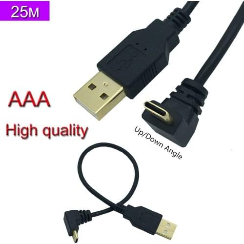 USB2.0 (Type-A) Male to USB3.1 (Type-C)Male Up & Down Angle USB Data Sync & Charge Cable Connector