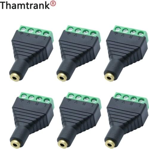 10pc/lot Audio adapter 4pin AV Screw Terminals block to 2.5mm female plug stereo AV Balun Wire Connector Solderless