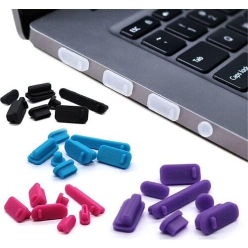 16pcs/set Laptop Silicone Anti Dust Plugs Dustproof Cover Stopper Universal USB HDMI Network Port VGA Rubber Plug Protect Cover