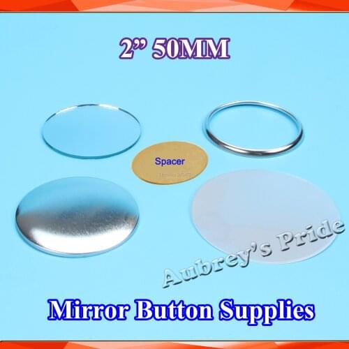 2" 50mm 100 Sets Mirror Badge Button Supply Materials for NEW Professional Badge Button Maker