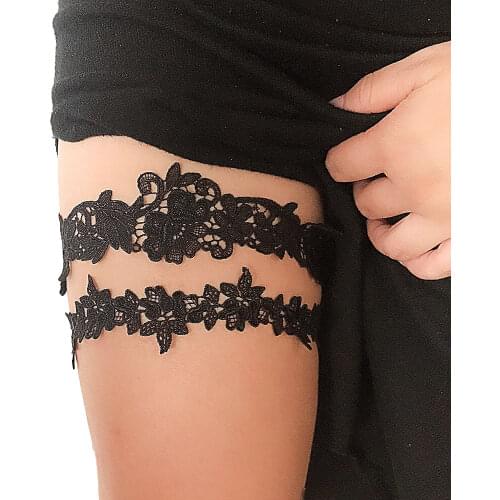 2pcs=1Pair Women Garters Lace Floral Sexy Garters for Women Wedding Bridal Thigh Ring Sock Leg Suspender Garter