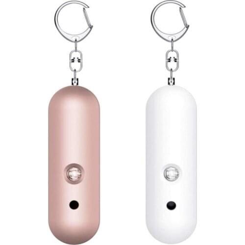 2 Pack 130DB Personal Alarm IP56 Waterproof Security Emergency Alarms Keychain with Led Flash Light & Dual Speakers