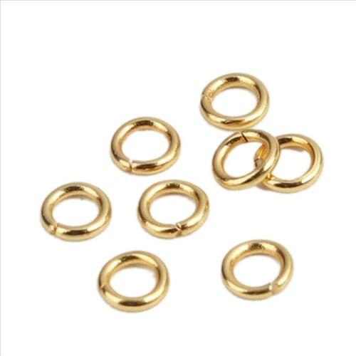 50 PCs Stainless Steel Open Jump Rings Findings 4mm Dia. Circle Ring Gold Ring For Fashion Jewelry Making Accessories