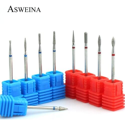 9 Type Diamond Nail Drill Rotary Bits Milling Cutter Electric Manicure Drills Cuticle Clean Tools Polish Machine Accessories