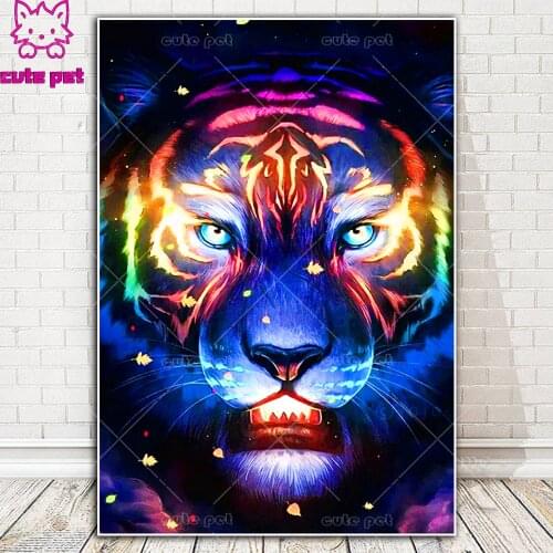 DIY diamond embroidery Star Tiger full square round diamond painting cross stitch kit 5D animal rhinestones mosaic decor puzzle