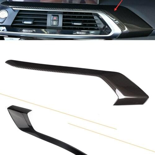 Car Central Console Air Vent Outlet Trim Cover Parts Replacement For 2018 2019 BMW X3 G01 Carbon Fiber Style