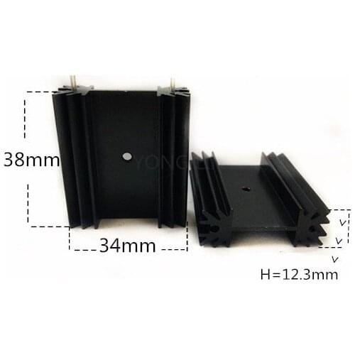 Free Shipping 10pcs Transistor heatsink/TO-220 heat sink/IC aluminum heat sink/audion heat sink 34*12.3- 38Heatsink