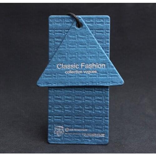 Free die cut custom garment tags printing 400gsm paper clothing tag custom logo printing fashion hang tags for clothing