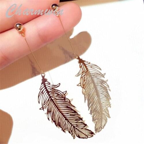 Charmwin New Fashion Long Earrings Dangle Earrings Women Exaggerated Exquisite Leaves Earrings For Women