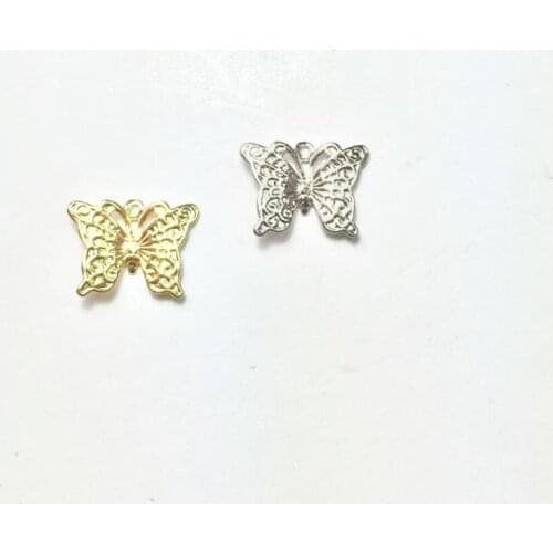 Eruifa 20pcs 12mm Brass Mini Butterfly Zinc Alloy necklace,earring bracelet jewelry DIY handmade 2 colors