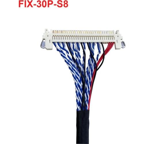 FIX-30P-S8 lvds cable 30pin 2ch 8-bit connector 25cm 40cm for 17" 19" 21.5" 26" lvds screen