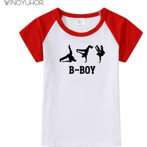 Boys And Girls Hip Hop B-Boy Print T Shirt Baby Kids Fashion Funny Clothes Children Summer Short Sleeve T-shirt Cotton