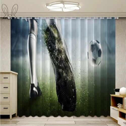 Soccer Football Game Competition in Gymnasium 3D Window Curtains for Living Room Bedroom Cortinas