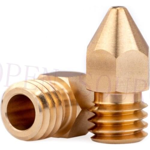 2pcs high quality Zortrax Brass Nozzle for Hotend Kit Zortrax M200 M300 3D printer 0.4/1.75MM Screw thread M6 EXtruder