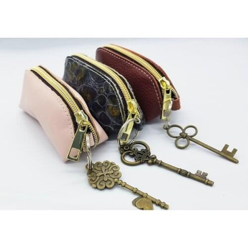 Coin Purse Leather Card Holder Key Stone Cobble Pattern Maroon Pink Durable High Class Luxury Pouch Bag Charm OEM custom order