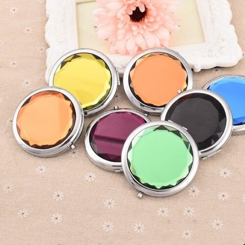 CSHOU142 Mini Round Makeup Mirror Portable Double-sided Vanity Mirror Cosmetic Mirror Makeup Vanity Foldable Pocket Compact