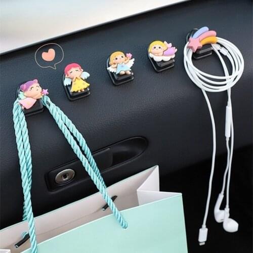 Car hook General car front hook Practical cartoon cute multifunctional car rear seat small hook Hanging mask Glasses Sundries