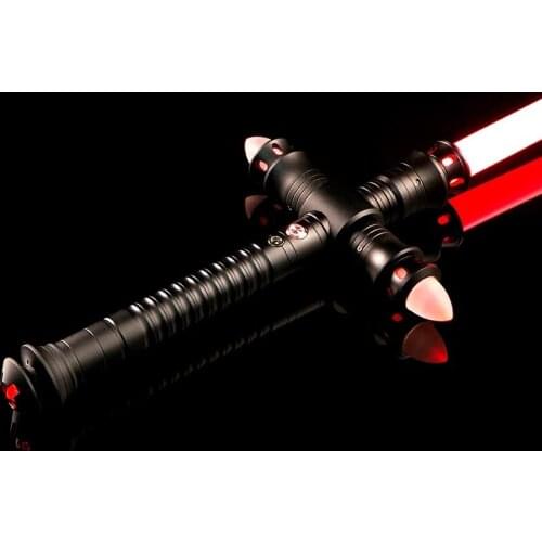 Qinglian Cross Laser Lightsaber Without Crystal Heavy Dueling Toy Lightsaber Replica With Sound Metal Hilt Pc Blade Red Color