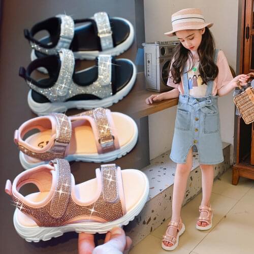 2021 Summer Kids Sandals For Girls Princess Casual Shoes Fashion Girls Sandals Rainbow Sole Childrens Beach Shoes