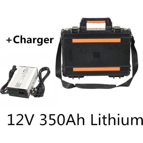 High power 12V 350Ah lithium ion battery with BMS for Caravans RV Golf trolley power supply solar energy storage+20A Charger