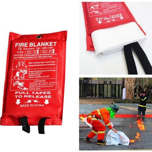 1m X 1m Fire Blanket Emergency Survival Escape Blanket Fiberglass Flame Retardant Safety Cover Fire Extinguishing Supplies