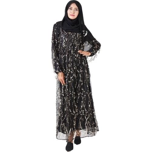 Sequin Abaya Dubai Muslim Fashion Hijab Dress Caftan African Dresses Abayas For Women Kaftan Oman Islam Clothing Tesettur Elbise