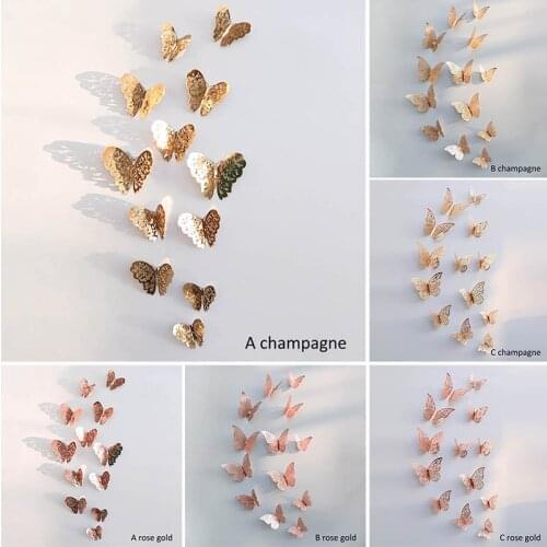 Party Wedding Supplies Room Decoration TV Wall Sticker Paper DIY Butterflies Fridge stickers Mirror Wall Sticker