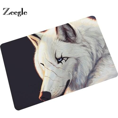 Zeegle Wolf Pattern Door Mat Kitchen Carpet Non-slip Floor Mat Kids Room Area Rug Sofa Beside Mat Home Decor