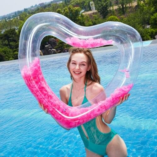 Rooxin Feather Inflatable Swimming Ring Pool Float Swimming Circle for Adults Kids Floating Mattress Seat Pool Party Toys