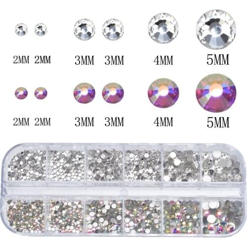Swarovsky 6 sizes of crystal nail art rhinestones and transparent crystal rhinestones with tweezer or rhinestone pick-point pens