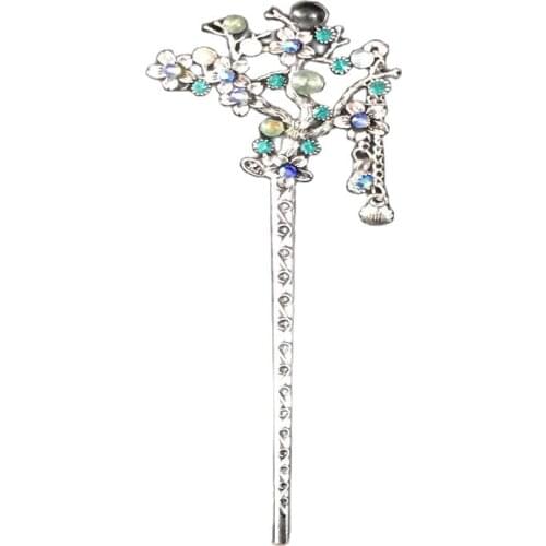 Antique silver ornaments, hand-made hairpins, head ornaments, hairpins, hairpins, accessories, props, plum blossom