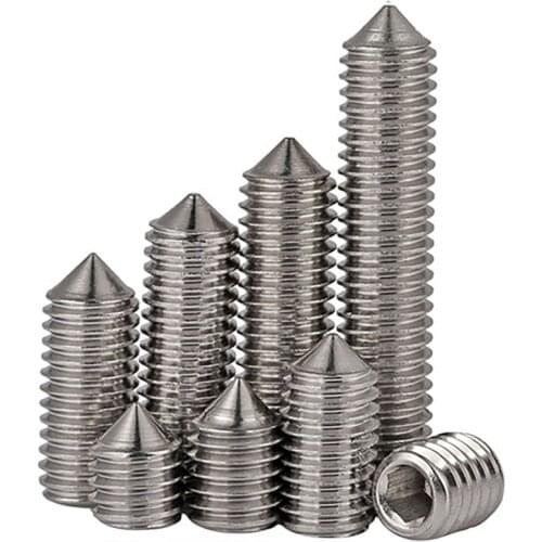 Grub Screws 316 A4 Stainless Cone Point Allen Socket Screw M3 M4 M5 M6 M8 M10