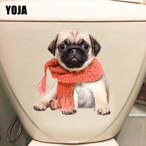 YOJA 18.7*20.8CM Lovely Dog Children Bedroom Wall Stickers Decoration Home Toiltte Decal T1-0282