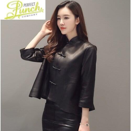 Autumn Genuine Jacket Spring Women Short Vinatge Sheepskin Coat Womens Leather Jackets Chaqueta Mujer F18JC276 YY479