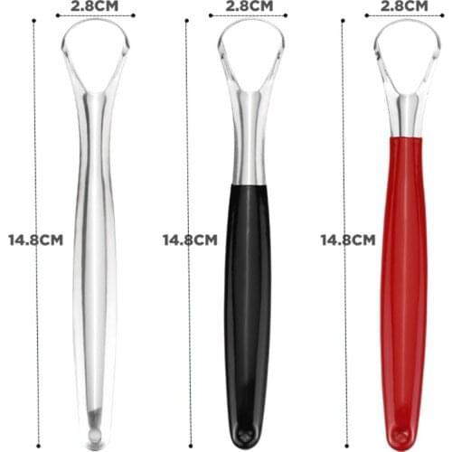 1pcs Tongue Scraper Reusable Portable Stainless Steel Oral Tongue Cleaner Brush Fresher Sweepers for Adults