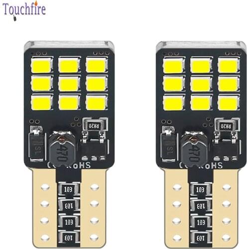 10PCS T10 W5W 194 LED Canbus Car Bulb 2016 18smd Auto Reading Interior Door License Plate Side Clearance Light Pure White 12V