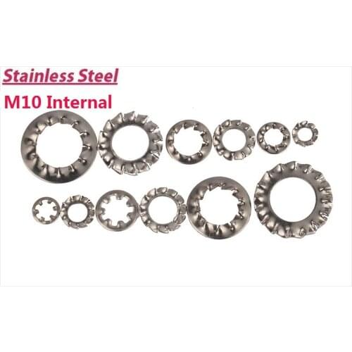 ! 1000PCS M10 Internal 304 STAINLESS STEEL Internal/External Shakeproof Tooth Serrated Lock Washers