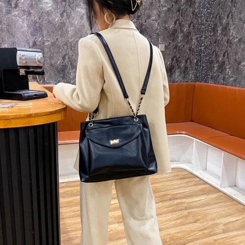 2021 Large Black Handbags Luxury Designer Shoulder Bag Sac Female Messenger Bags Grils Solid Cross Body Bags High Quality Ladies