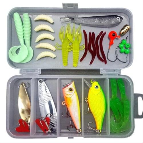 33pcs/set Fish Lure Fish Bait Fishing Gear Accessories Kit