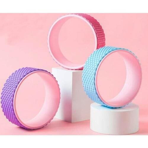 3D Massage Yoga Wheel Training Yoga Circle Back Roller Pilates Gym Equipment Non Slip for Back Pain Relief Improving Backbends