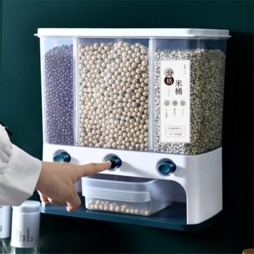 5.5L Plastic Clear Food Storage Box Container Wall Mounted Grain Storage Box Whole Grains Kitchen Storage Container