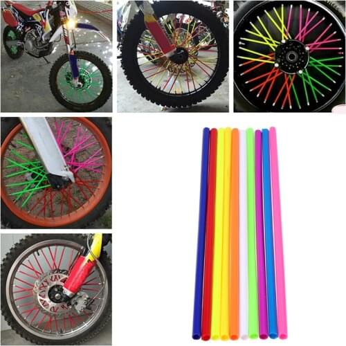 72 Pcs Universal Motorcycle Dirt Bike Enduro Off Road Wheel Rim Spoke Shrouds Skins Covers For YAMAHA KAWASAKI Harley BMW