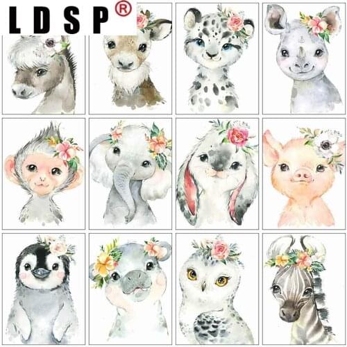 LDSP Home Decor 5D DIY Diamond Painting Full Square Cartoon Animal Diamond Embroidery Sale Mosaic Crafts Kit Kid Living Room